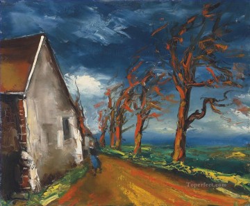 Artworks in 150 Subjects Painting - Character in a village street Maurice de Vlaminck plan scenes landscape